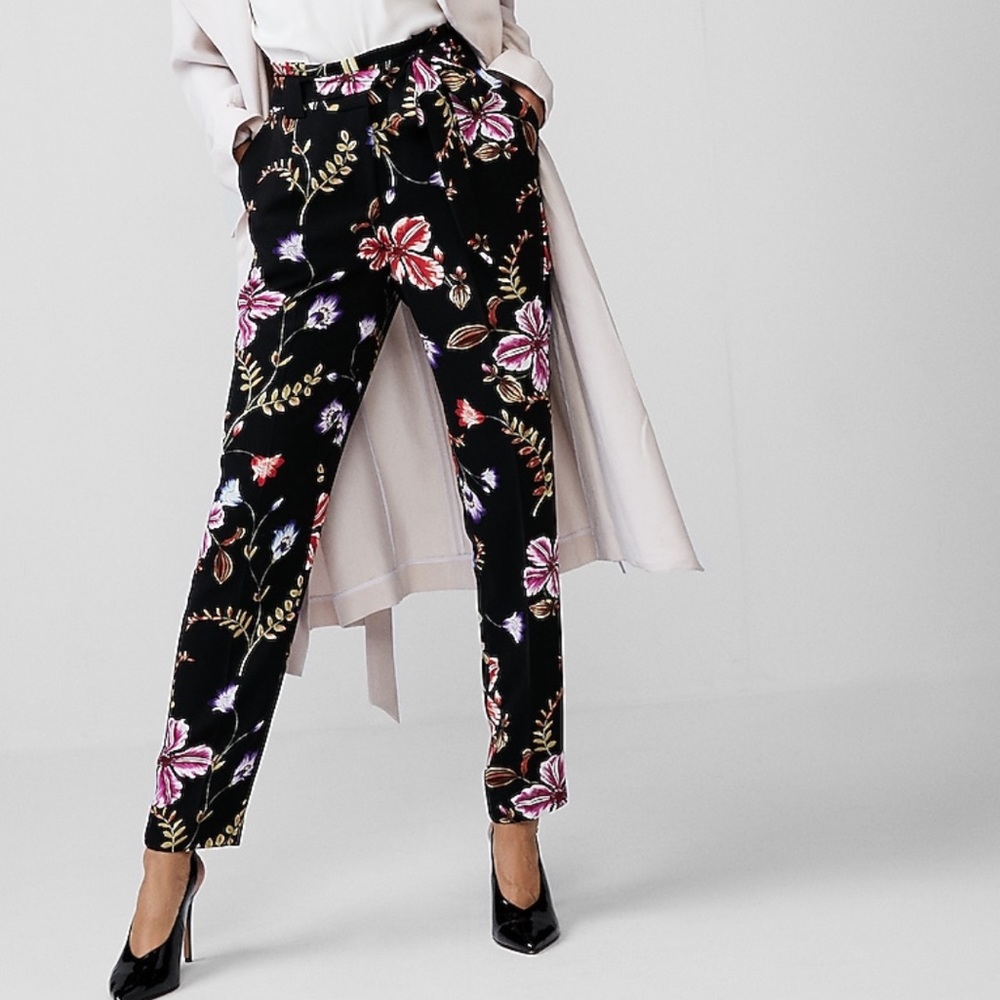 EXPRESS | High Waisted Floral Ankle Pant Size 6R